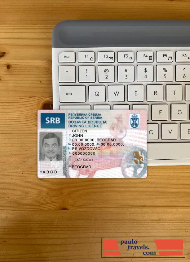 Serbia driving license photolook front PSD template